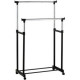 Телескопічна подвійна стійка-вішалка для одягу Double Pole Clothes Horse + 5 вішалок у подарунок (плічка)
