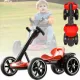 Складний електромобіль на акумуляторі 6V 4.5Ah з регульованою рамою Go-Kart Червоний