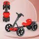 Складний електромобіль на акумуляторі 6V 4.5Ah з регульованою рамою Go-Kart Червоний