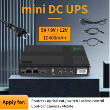Источник бесперебойного питания (ИБП) для роутероа DC1018p 10400mAh 5V 2A Черный