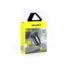 Зарядний пристрій 12В 2,4А 12Вт 5В USBx2 Fast Charger AWEI C-826 200шт 8746