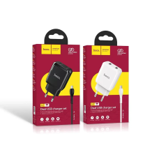 Зарядний пристрій 220В 2,1А 10,5Вт 5В USBx2 з кабелем USB - micro USB Hoco N7 Speedy 120шт 8142