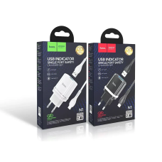 Зарядний пристрій 220В 2,4А 12Вт 5В USBx1 з кабелем USB - Lightning Hoco N1 Ardent 120шт 8135
