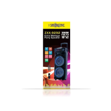 Акустична переносна колонка ZXX-9292 60Вт 2х10" 72х43х34см TWS/FM/USB/TF/SD/BT/REC/EQ/LED/2MIC/ДК 1шт 8003