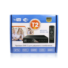 Цифровий ефірний приймач із екраном DVB-T2 метал. IPTV/YouTube/WiFi/MP4/1080 Megogo M8 40шт 6596