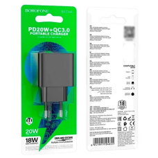 Зарядний пристрій 220В 3,0А 20Вт 12В USBx1 Type-Cx1 QC3.0 Borofone Erudite BAS14A 256шт 6352