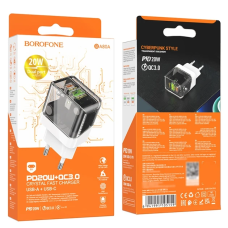 Зарядний пристрій 220В 3,0А 20Вт 12В USBx1 Type-Cx1 QC3.0 Borofone Scenery BA80A 128шт 6351