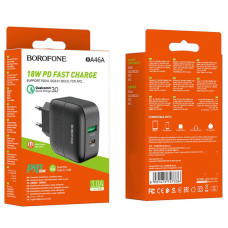 Зарядное устройство 220В 3,0А 18Вт 12В USBx1 Type-Cx1 QC3.0 Borofone Premium BA46A 128шт 6350