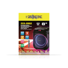 Акустична переносна колонка ZXX-5502 800Вт 1x8" 28,5х27,0х36,5см TWS/FM/USB/TF/BT/LED/MIC 1шт 6439