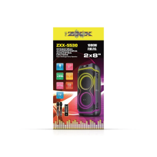 Акустична переносна колонка ZXX-5530 80Вт 2x8" TWS/FM/USB/TF/BT/REC/LED/2MIC/ДК 1шт 6315
