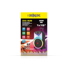 Акустична переносна колонка ZXX-1520 120Вт 1x15" TWS/FM/USB/TF/BT/REC/LED/2MIC/ДК 1шт 6295