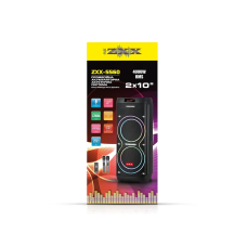 Акустична переносна колонка ZXX-5560 100Вт 2x10" TWS/FM/USB/TF/BT/REC/LED/2MIC/ДК 1шт 6293