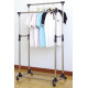 Телескопічна подвійна стійка-вішалка для одягу Double Pole Clothes Horse + 5 вішалок у подарунок (плічка)