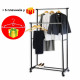 Телескопічна подвійна стійка-вішалка для одягу Double Pole Clothes Horse + 5 вішалок у подарунок (плічка)