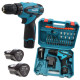 Шурупокрут Makita з двома акумуляторами 12V 2.0AH та набором інструментів в кейсі