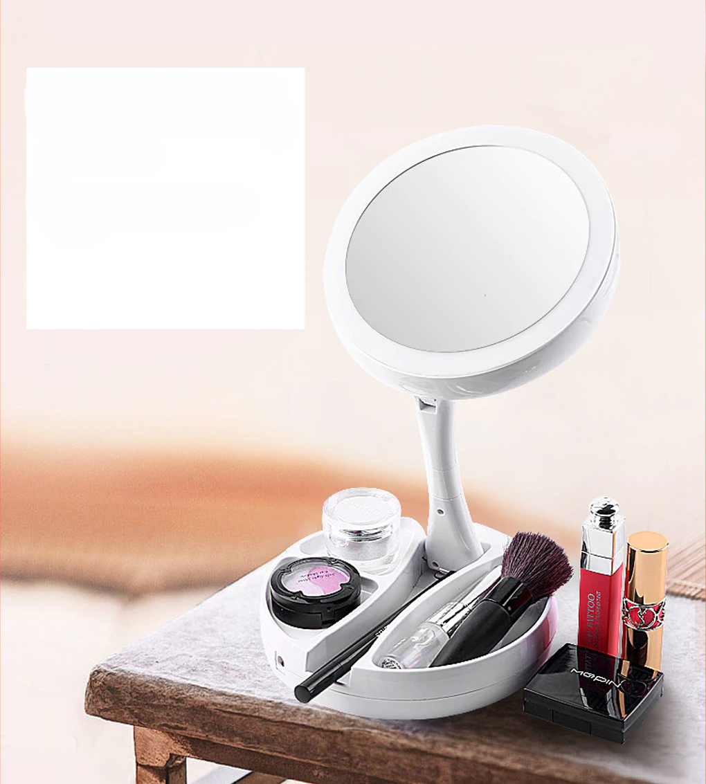 Круглое зеркало для макияжа с подсветкой Led mirror My Fold Away